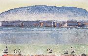 Ferdinand Hodler Genfersee mit sechs Schwanen oil